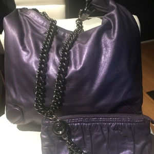 Gucci Galaxy Metallic Purple Chain Bag an Wristlet